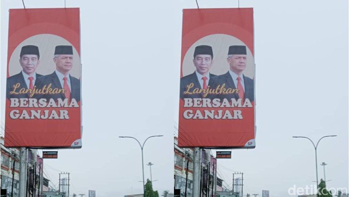 Baliho Jokowi dan Ganjar di Jambi.