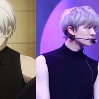 Saat tampil di sebuah acara musik, Heeseung ENHYPEN menjadi sorotan karena mirip dengan karakter anime Ken Kaneki (Tokyo Ghoul). Terlebih punya rambut berwarna silver dan jawline yang tegas. Foto: Instagram