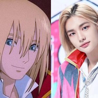 Personel Stray Kids, Hyunjin selama ini kerap disebut mirip karakter anime Howl (Howls Moving Castle) karena punya rambut panjang berwarna pirang. Salah satu foto editan penggemar membuktikan hal itu. Foto: Instagram