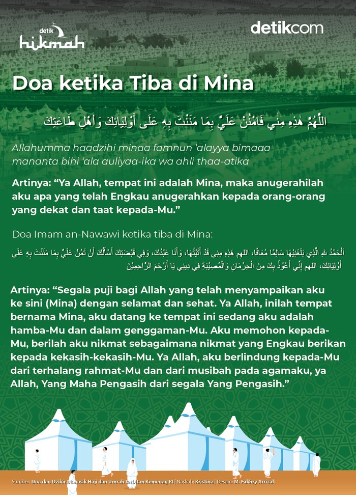 Infografis doa ketika tiba di Mina