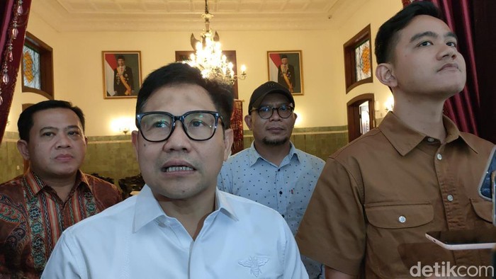 Ketum PKB, Muhaimin Iskandar dengan Wali Kota Solo Gibran Rakabuming Raka di rumah dinas Loji Gandrung, Solo, Selasa (20/6/2023).