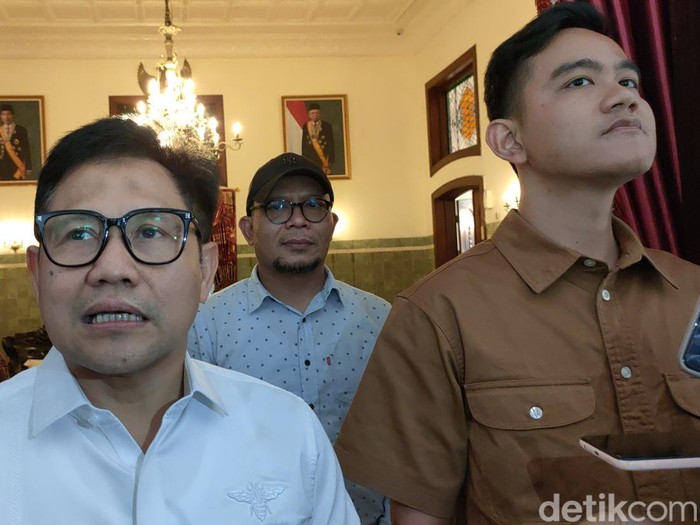 Ketum PKB, Muhaimin Iskandar dengan Wali Kota Solo Gibran Rakabuming Raka di rumah dinas Loji Gandrung, Solo, Selasa (20/6/2023).