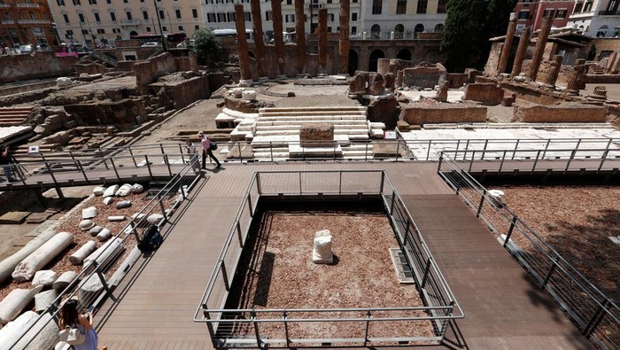General view shows the archaeological area of Largo Argentina a day before it reopens to the public after restoration, in Rome, Italy June 19, 2023. REUTERS/Remo Casilli