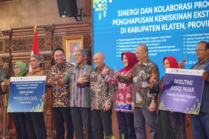 Bupati Klaten Sri Mulyani juga mendukung peluncuran sinergi dan kolaborasi percepatan penghapusan kemiskinan ekstrem di Kabupaten Klaten.