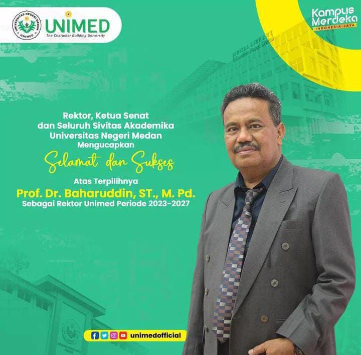 Rektor Unimed Prof. Dr. Baharuddin (Foto: Istimewa)