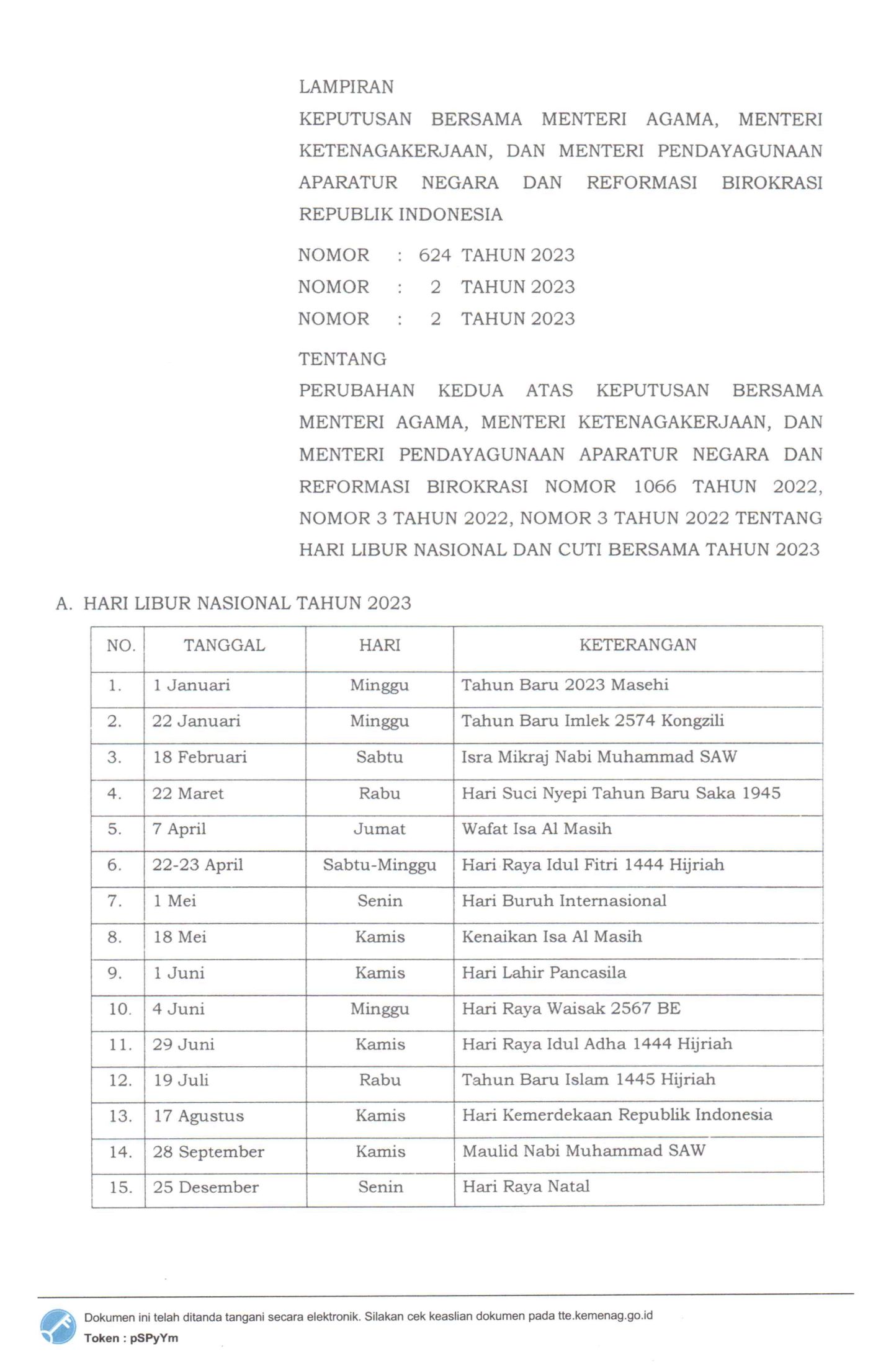 Beredar SKB 3 Menteri Libur Cuti Bersama Idul Adha 3 Hari