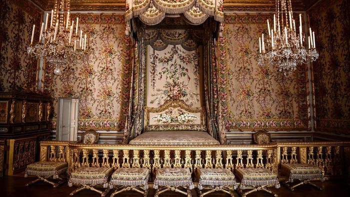 Penampakan kamar Ratu Marie-Antoinette di Istana Versailles, Prancis, Selasa (20/6/2023).