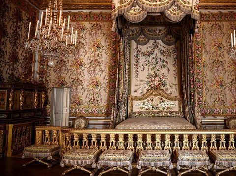 Penampakan kamar Ratu Marie-Antoinette di Istana Versailles, Prancis, Selasa (20/6/2023).
