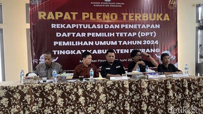 Rapat pleno penetapan DPT Pinrang untuk Pemilu 2024.