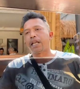 Pria pemalak turis di Canggu, Kuta Utara, Badung. (Tangkapan layar)