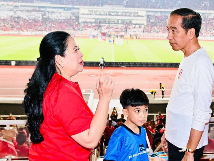 Puan Maharani menonton laga Timnas Indonesia Vs Argentina