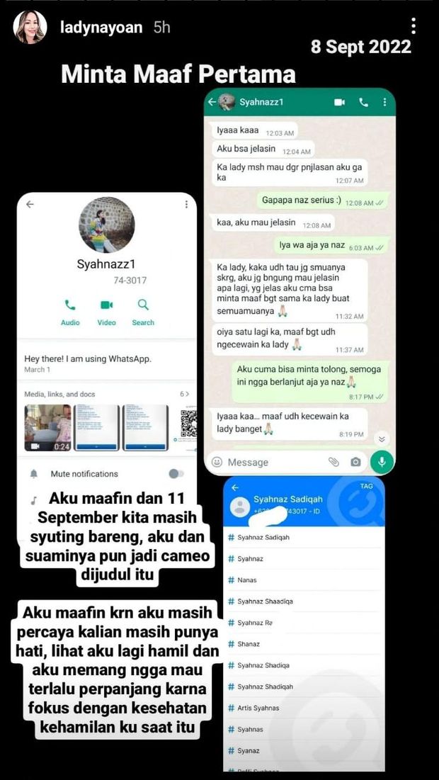 Spill bukti dugaan perselingkuhan Syahnaz dengan Rendy Kjaernett.