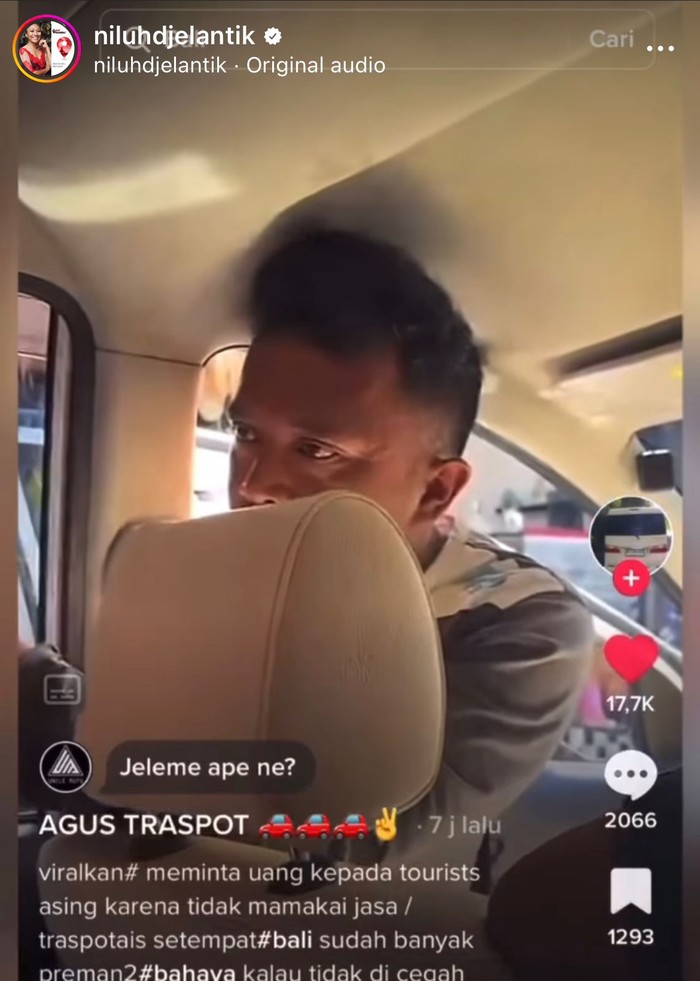 Sopir sewa mobil pangkalan palak wisatawan  di Bali.