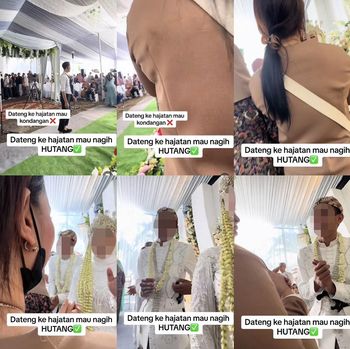 Wanita ini datang ke acara pernikahan untuk menagih utang ke pengantin, viral di media sosial.