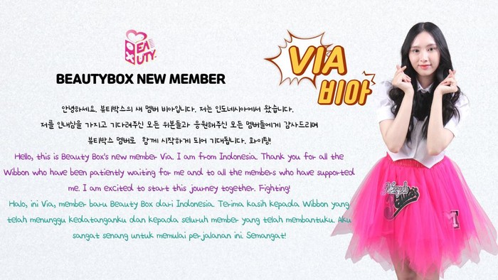 Ini Via Beauty Box, Idol KPop asal Indonesia Setelah Dita Karang dan Zayyan