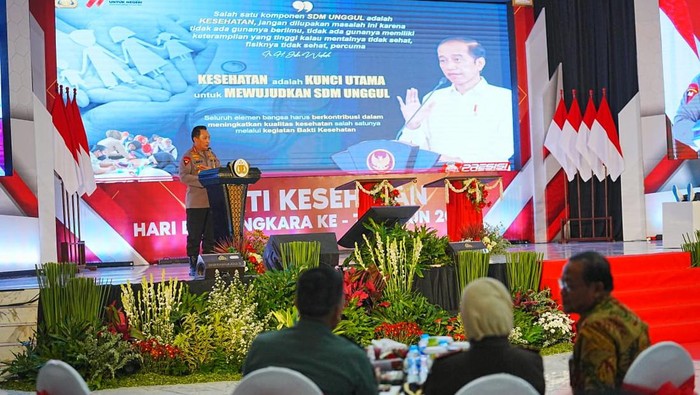 Kapolri Jenderal Listyo Sigit Prabowo meminta semua anggota berkontribusi memberantas gizi buruk (stunting) agar Indonesia berhasil mendapatkan bonus demografi. (dok Polri)