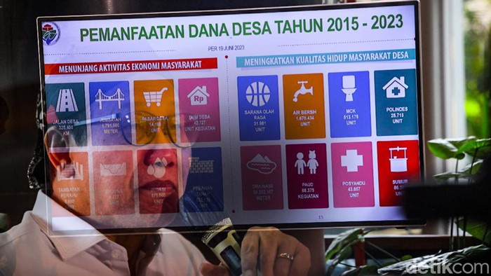 Menteri Desa, Pembangunan Daerah Tertinggal, dan Transmigrasi (Mendes PDTT) Abdul Halim Iskandar memaparkan penggunaan APBDes 2023 di kawasan Jakarta Selatan, Kamis (22/6/2023). Abdul Halim Iskandar menyebut ada 74.954 desa menerima Dana Desa tahun 2023. Rata-rata, APBDes tiap desa sebesar Rp 1,6 miliar.