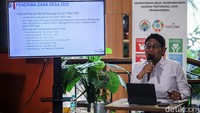 Menteri Desa, Pembangunan Daerah Tertinggal, dan Transmigrasi (Mendes PDTT) Abdul Halim Iskandar memaparkan penggunaan APBDes 2023 di kawasan Jakarta Selatan, Kamis (22/6/2023).   