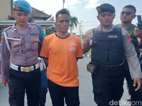Pelaku pembunuhan wanita disertai mutilasi di Klaten, Turah alias Daud saat di Polres Klaten, Kamis (22/6/2023).
