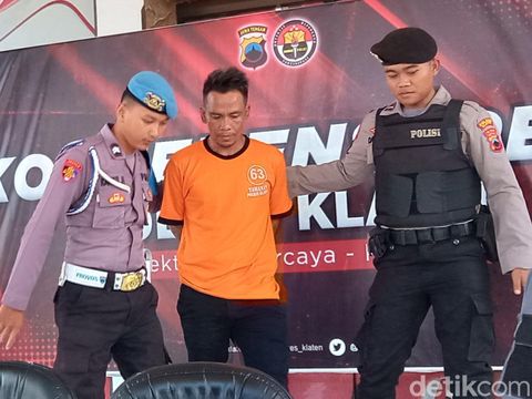 Pelaku pembunuhan wanita disertai mutilasi di Klaten, Turah alias Daud saat di Polres Klaten, Kamis (22/6/2023).