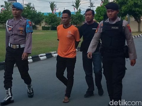 Pelaku pembunuhan wanita disertai mutilasi di Klaten, Turah alias Daud saat di Polres Klaten, Kamis (22/6/2023).