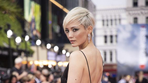 Pom Klementieff poses for photographers upon arrival at the premiere of the film 'Mission: Impossible - Dead Reckoning Part One' on Thursday, June 22, 2023 in London. (Vianney Le Caer/Invision/AP)