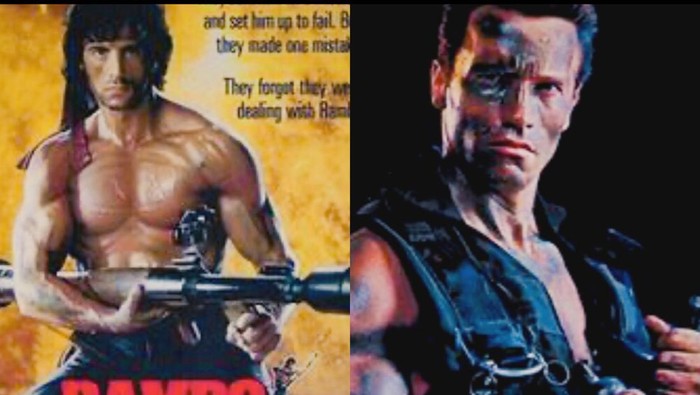 Arnold Schwarzenegger dan Sylvester Stallone.