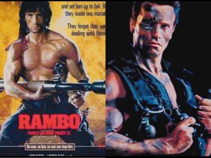 Arnold Schwarzenegger dan Sylvester Stallone.