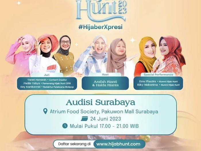 Audisi peserta Emeron Hijab Hunt 2023 di Surabaya.