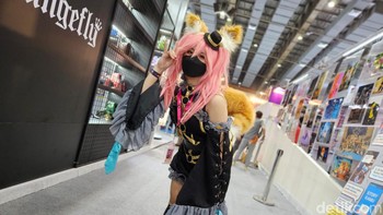 Cosplay tamamo-no-mae. Foto: Adi Fida Rahman/detikinet