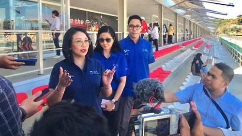 Direktur Pengembangan Bisnis ITDC Ema Widiastuti saat ditemui di Sirkuit Mandalika, Jumat (23/6/2023). (Foto: Helmy Akbar/detikBali)