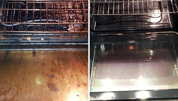 Kondisi oven sebelum dan sesudah dibersihkan. Foto: Boredpanda