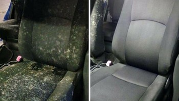 Saat jok mobil sebelum dan sesudah dibereskan. Foto: Boredpanda