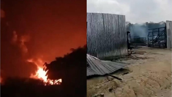 Gudang BBM ilegal terbakar di Musi Banyuasin.