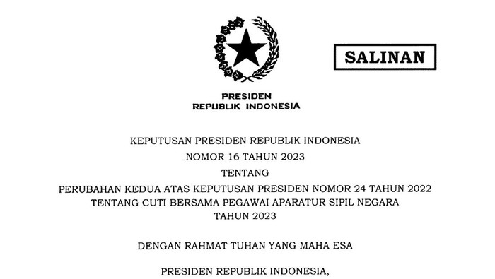 Keppres No 16 Tahun 2023