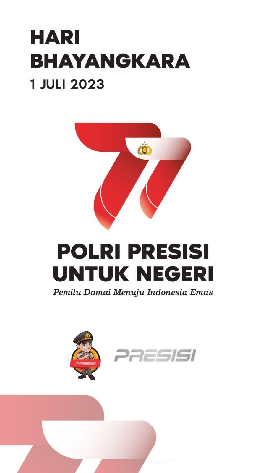 HUT Bhayangkara atau HUT Polri diperingati setiap tahun pada 1 Juli. Cek link download logo HUT ke-77 Bhayangkara untuk memeriahkan peringatan tahun 2023.