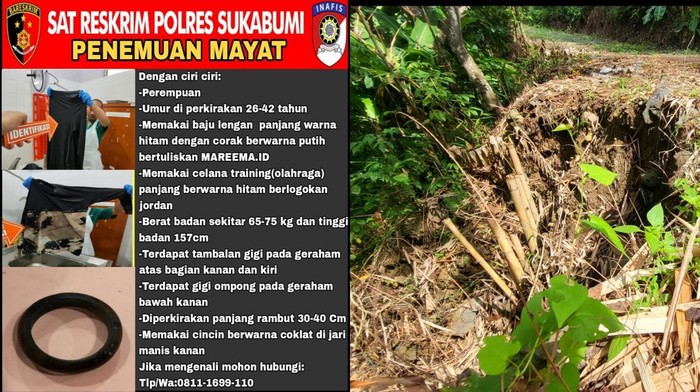 Penemuan mayat di lembah Cisolok, Kabupaten Sukabumi.