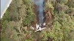 Potret Puing Pesawat SAM Air Berasap Usai Jatuh di Hutan Yalimo Papua