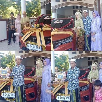 Rombongan pengantin pria yang membawa buket uang ukuran jumbo dalam bentuk kipas, total uang tunai ratusan juta viral di media sosial. Selain uang tunai, pengantin pria juga memberikan mobil baru lengkap dengan BPKB.