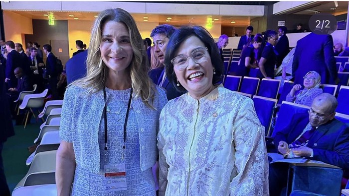 Sri Mulyani bertemu Melinda French Gates di Paris