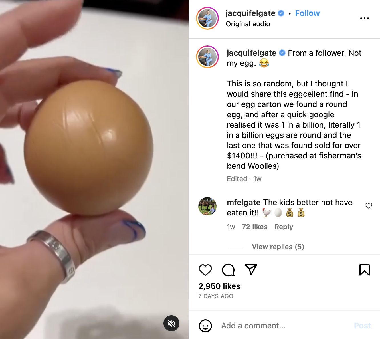 Super Langka! Wanita ini Temukan Telur Bulat Sempurna