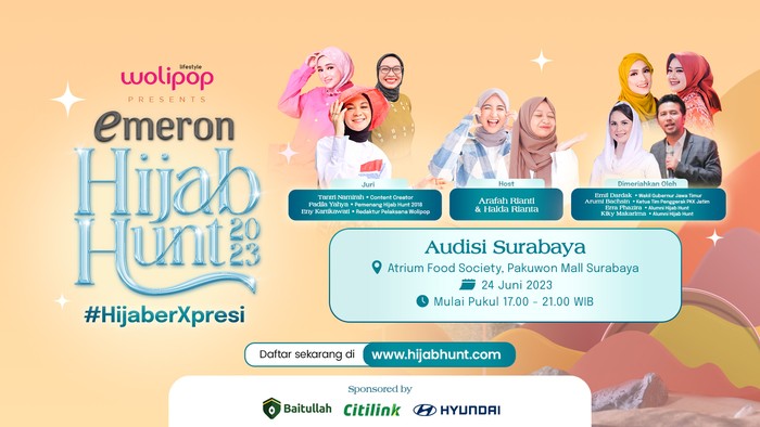 Acara Emeron Hijab Hunt 2024 di Surabaya.