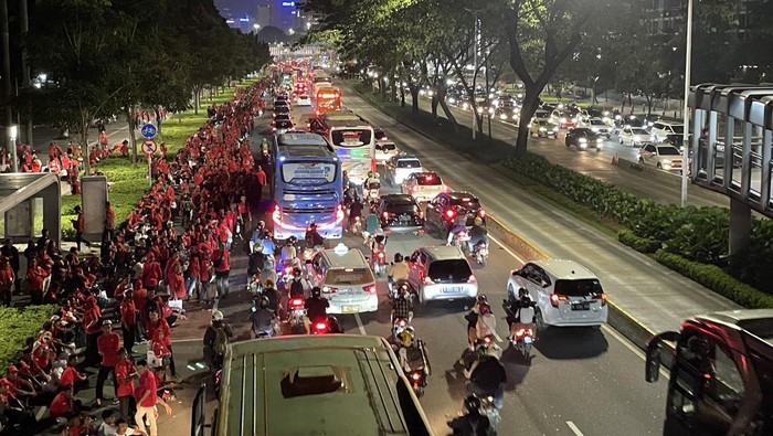 Macet di Jalan Sudirman sekitar GBK (Silvia-detikcom)