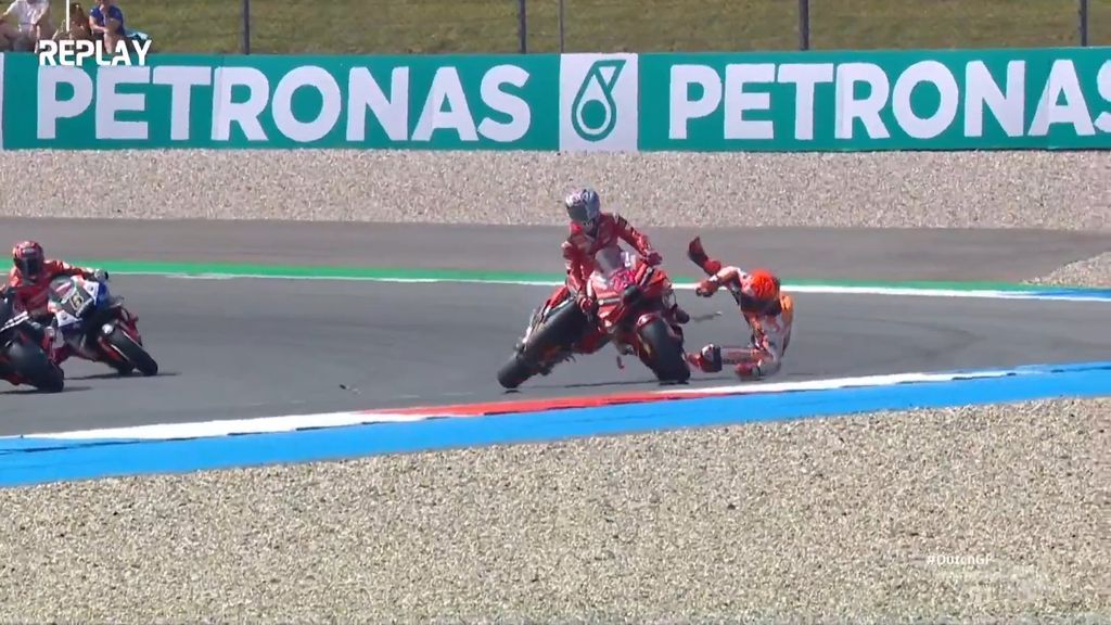 Marc Marquez terjatuh di kualifikasi 1 MotoGP Belanda