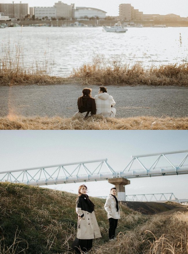 Jonatan Christie dan Shanju melakukan pemotretan prewedding di Jepang. Foto prewedding indah pasangan yang menikah pada 1 Desember 2023 ini bernuansa romantis di musim dingin. Foto: Instagram/@shanju