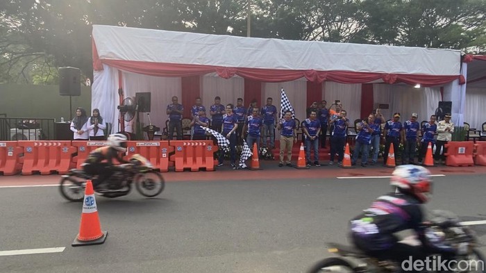 Dirlantas Polda Metro Jaya Kombes Latif Usman membuka street race di Kemayoran, Jakpus, 24-25 Juni. (Devi/detikcom)