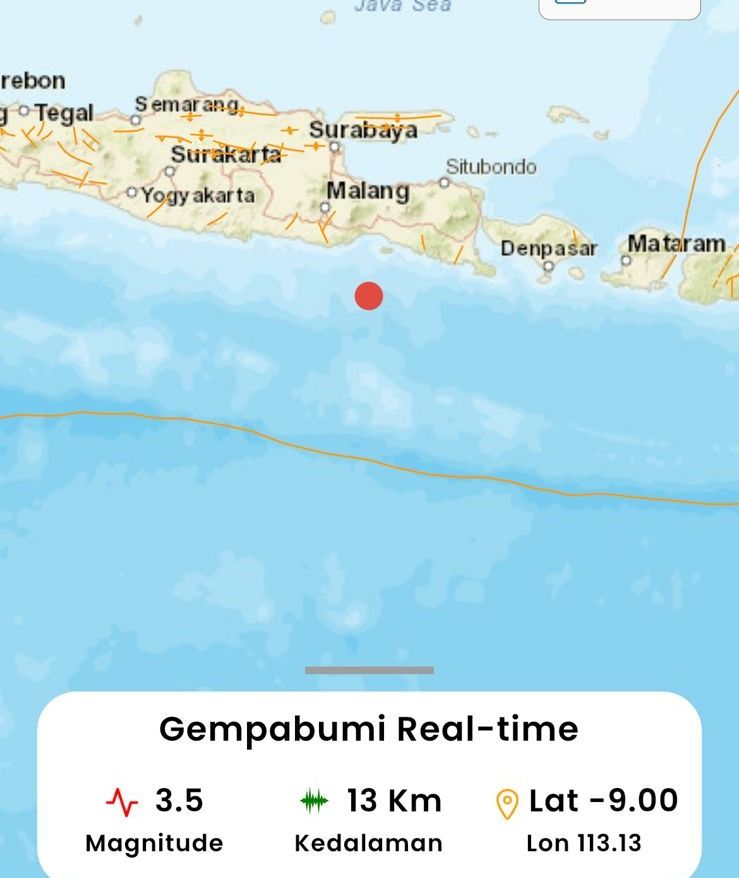 gempa lumajang M 3,5