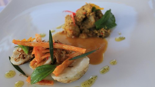 Laklak Kuir yang menjadi kreasi ICA Tabanan sepanjang Festival Tanah Lot IV atau Tanah Lot Art and Food Festival 2023. (chairul amri simabur/detikBali)