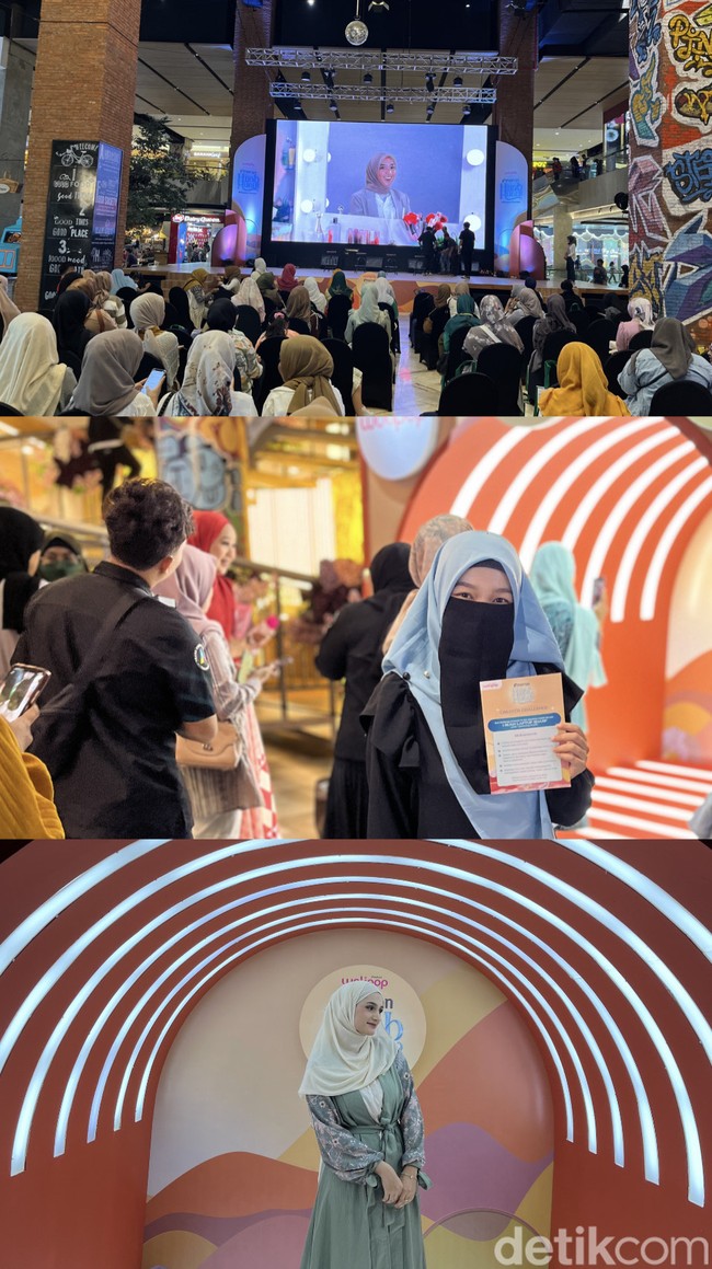 Para peserta bebas membuat beragam konten di Instagran Story selama acara audisi Emeron Hijab Hunt 2023 berlangsung. Peserta audisi juga bisa saling sharing dan berkenalan dengan peserta lainnya. Foto: Gresnia/Wolipop.