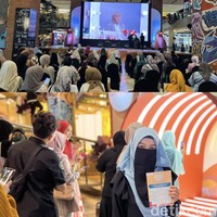 Para peserta bebas membuat beragam konten di Instagran Story selama acara audisi Emeron Hijab Hunt 2023 berlangsung. Peserta audisi juga bisa saling sharing dan berkenalan dengan peserta lainnya. Foto: Gresnia/Wolipop.